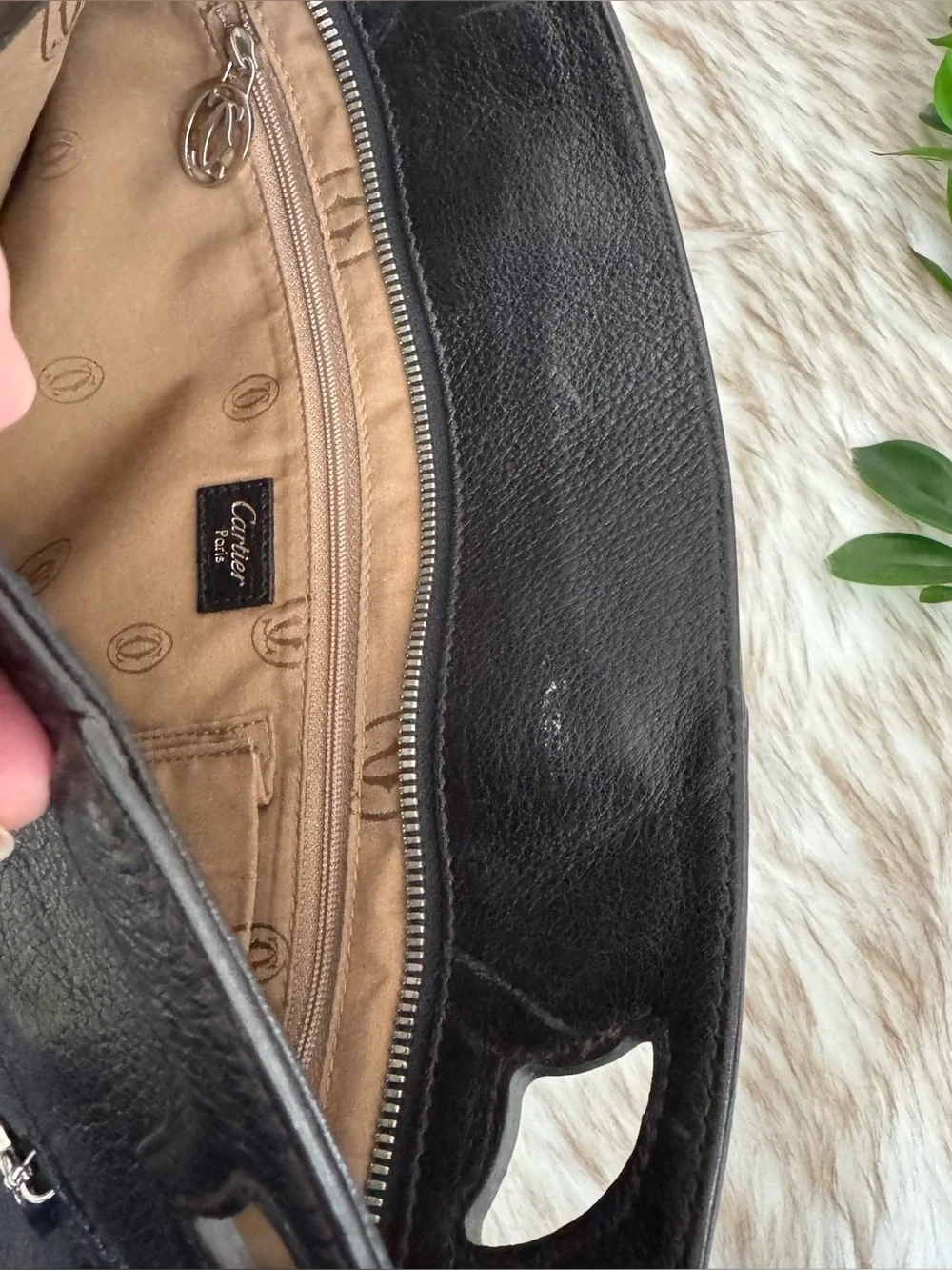 Cartier Vintage Marcello Reporter Leather  Shoulder Bag